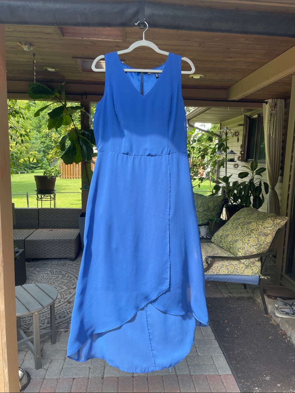 White House Black Market Royal Blue Sleeveless High-Low Dress M42